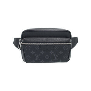 Louis Vuitton Taiga Black Leather Rama Bum Bag Outdoor Body